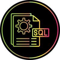 Sql File Line Gradient Due Color Icon Design vector