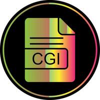 CGI File Format Glyph Due Color Icon Design vector