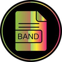 banda archivo formato glifo debido color icono diseño vector