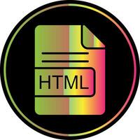 html archivo formato glifo debido color icono diseño vector