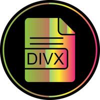 DIVX File Format Glyph Due Color Icon Design vector