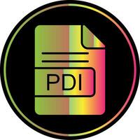 PDI File Format Glyph Due Color Icon Design vector