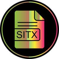 Sitx archivo formato glifo debido color icono diseño vector