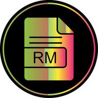 RM File Format Glyph Due Color Icon Design vector