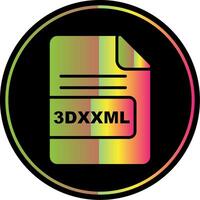 3DXXML File Format Glyph Due Color Icon Design vector