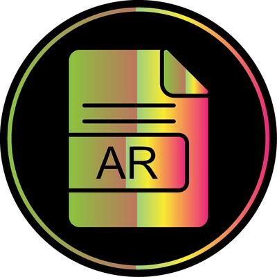 AR File Format Glyph Due Color Icon Design
