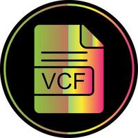 vcf archivo formato glifo debido color icono diseño vector