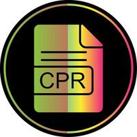 cpr archivo formato glifo debido color icono diseño vector