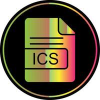 ICS File Format Glyph Due Color Icon Design vector