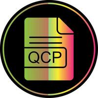 qcp archivo formato glifo debido color icono diseño vector