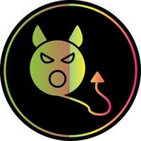 Devil Glyph Due Color Icon Design vector