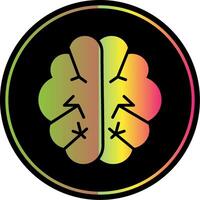 Brain Glyph Due Color Icon Design vector
