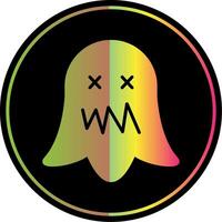 Ghost Glyph Due Color Icon Design vector