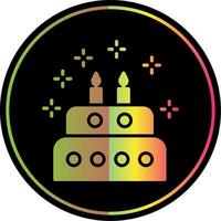 Cake Glyph Due Color Icon Design vector