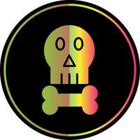 Skull Glyph Due Color Icon Design vector