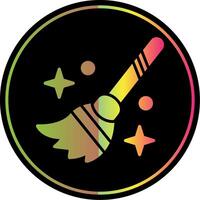 Flying Broom Glyph Due Color Icon Design vector