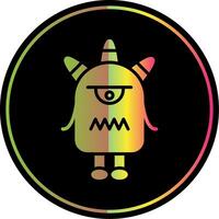 Monster Glyph Due Color Icon Design vector