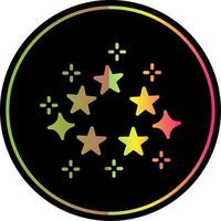 estrellas glifo debido color icono diseño vector