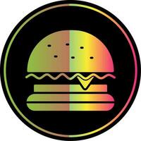 hamburguesa rápido comida glifo debido color icono diseño vector