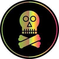 Skull Glyph Due Color Icon Design vector