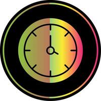 reloj glifo debido color icono diseño vector