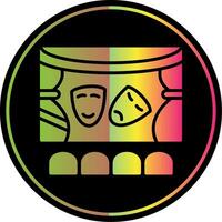 Theatre Glyph Due Color Icon Design vector