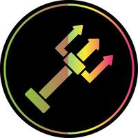 Trident Glyph Due Color Icon Design vector