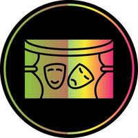 Theatre Glyph Due Color Icon Design vector