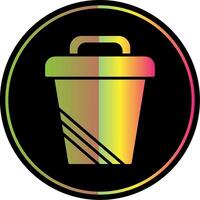 Trash Can Glyph Due Color Icon Design vector