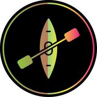 Canoe Glyph Due Color Icon Design vector