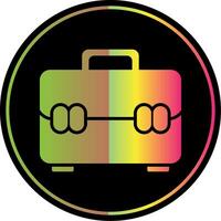 Briefcase Glyph Due Color Icon Design vector