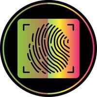 Fingerprint Glyph Due Color Icon Design vector
