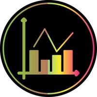 Bar Chart Glyph Due Color Icon Design vector