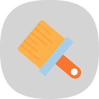 Paint Brush Flat Curve Icon Design vector