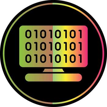 Binary Code Glyph Due Color Icon Design vector