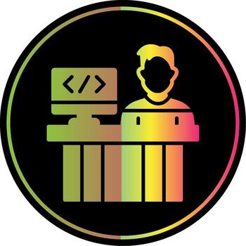 programador glifo debido color icono diseño vector