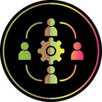 Work Team Glyph Due Color Icon Design vector