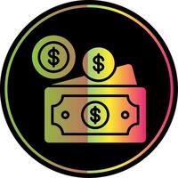 Dollar Glyph Due Color Icon Design vector