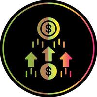 Money Growth Glyph Due Color Icon Design vector