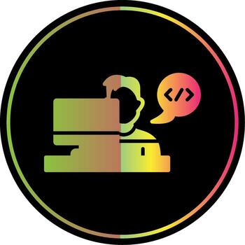 desarrollador glifo debido color icono diseño vector