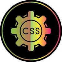 Css Coding Glyph Due Color Icon Design vector