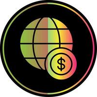 global economía glifo debido color icono diseño vector