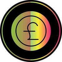 Pounds Glyph Due Color Icon Design vector