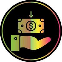 Receive Money Glyph Due Color Icon Design vector
