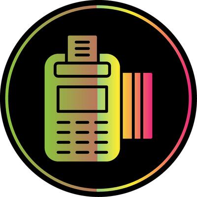 Pos Terminal Glyph Due Color Icon Design