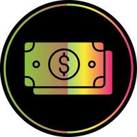 Dollar Bill Glyph Due Color Icon Design vector