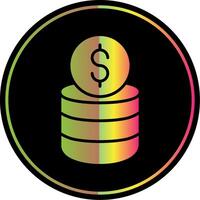 Coin Stack Glyph Due Color Icon Design vector