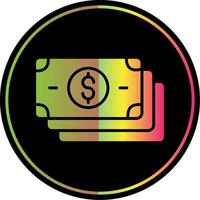 Banknotes Glyph Due Color Icon Design vector