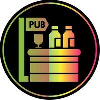 pub glifo debido color icono diseño vector