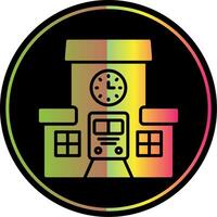 Train Station Glyph Due Color Icon Design vector